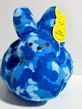 Peeps Camo Easter Basket Plush 3D 3-D Camouflage Bunny Rabbit 2026 Blue 11” NEW